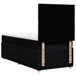 vidaXL Sommier à lattes de lit avec matelas Noir 90x190 cm Tissu