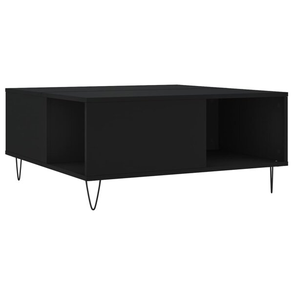 vidaXL Table basse noir 80x80x36 5 cm bois d'ingénierie