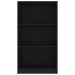 vidaXL Bibliothèque 3 niveaux Noir 60x24x109 cm Bois d'ingénierie