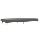 vidaXL Canapé-lit à 2 places avec repose-pied gris foncé tissu