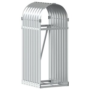 vidaXL Porte-bûches argenté 40x45x100 cm acier galvanisé