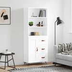 vidaXL Buffet haut Blanc 69 5x34x180 cm Bois d'ingénierie