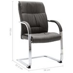 Chaise fauteuil siège de bureau informatique étude cantilever tissu gris 02_0023992