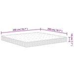 vidaXL Matelas à ressorts bonnell moyen 200x200 cm