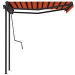 vidaXL Auvent manuel rétractable avec poteaux 3 5x2 5 m Orange/marron