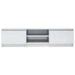 vidaXL Meuble TV blanc brillant 140x40x35 5 cm bois d'ingénierie