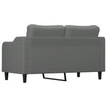 vidaXL Canapé à 2 places Gris foncé 140 cm Tissu