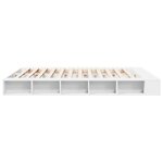 vidaXL Cadre de lit blanc 200x200 cm bois d'ingénierie