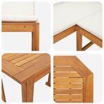 vidaXL Set de jardin de 2 pièces avec coussins en acacia