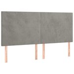 vidaXL Tête de lit à LED Gris clair 160x5x118/128 cm Velours