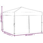 vidaXL Tente de réception pliable avec parois Rouge 3x3 m