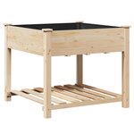 Jardinière vidaXL avec étagère 90x90x76 cm en bois massif de sapin