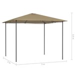 vidaXL Belvédère 3x3x2 6 m Taupe 160 g/m²