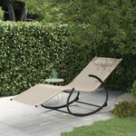 vidaXL Chaise longue à bascule crème acier et textilène