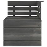 vidaXL Salon palette de jardin 2 places gris foncé bois de pin massif