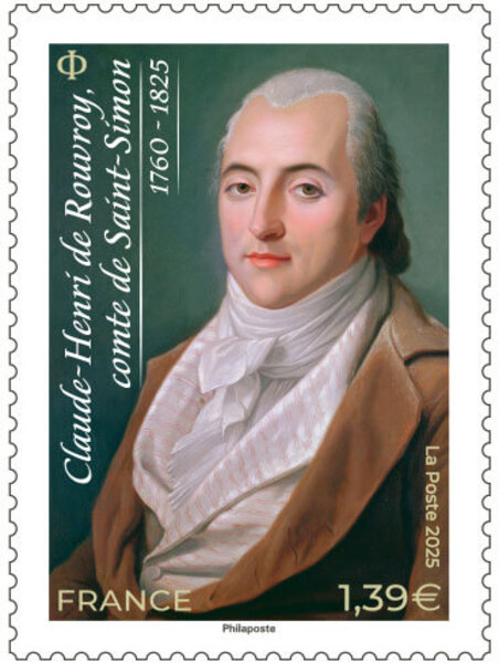Timbre - Claude-Henri de Rouvroy, comte de Saint-Simon (1760-1825) - Lettre verte