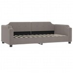 vidaXL Lit de jour avec gigogne et tiroirs taupe 90x200 cm tissu