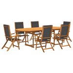 vidaXL Ensemble à manger de jardin 7Pièces bois d'acacia solide textilène