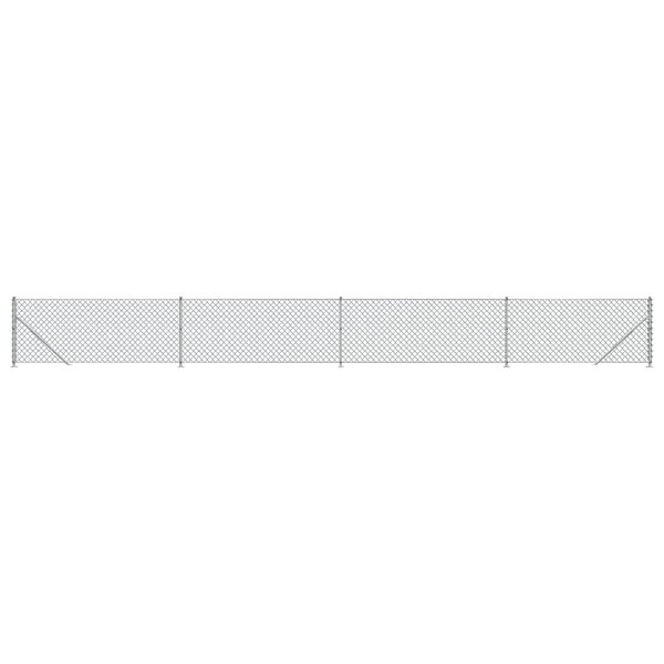vidaXL Clôture en mailles de chaîne avec bride argenté 1x10 m