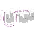 vidaXL Ensemble à manger de jardin et coussins 7 Pièces marron rotin