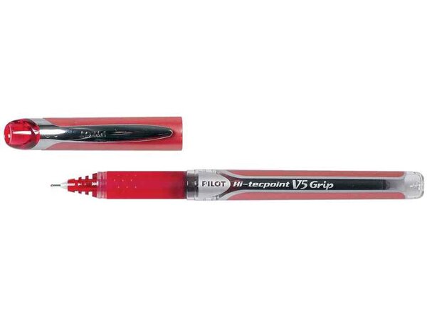 Stylo Roller Hi-Tec V5-Grip Pte Fine Rouge PILOT