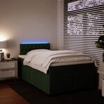 vidaXL Sommier à lattes de lit et matelas Vert foncé 120x200cm Velours