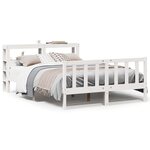 vidaXL Cadre de lit sans matelas blanc 160x200 cm bois de pin massif