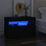 vidaXL Meubles TV avec lumières LED 2 Pièces Noir 60x35x40 cm