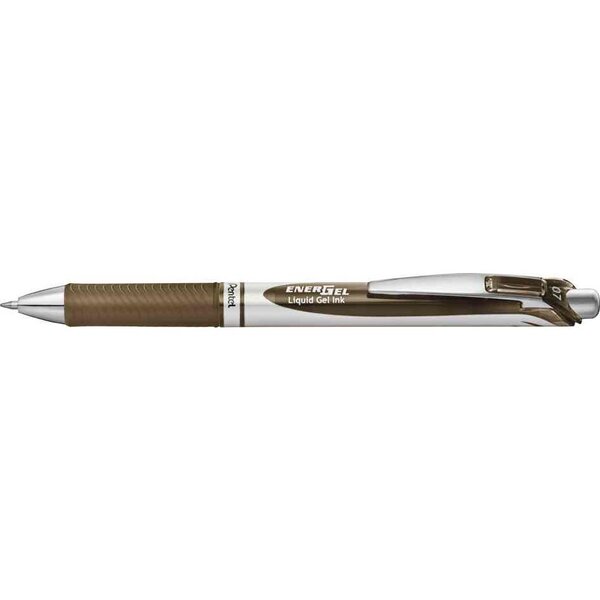 Stylo roller encre gel rétractable energel bl77 pointe 0 7 mm marron x 12 pentel