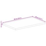 vidaXL Dessus de table 60x40x2 5 cm rectangulaire bois massif manguier