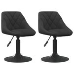 vidaXL Chaises pivotantes à manger lot de 2 Noir Velours