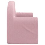 vidaXL Canapé-lit pour enfants 2 places rose peluche douce