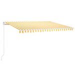 vidaXL Auvent manuel rétractable avec LED 400x350 cm Jaune et blanc