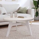 vidaXL Dessus de table rond blanc Ø80x3 cm bois de pin massif