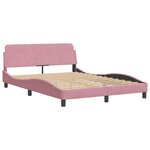 vidaXL Lit avec matelas rose 140x200 cm velours