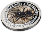 Pièce de monnaie en Argent 1 Dollar g 15.57 (1/2 oz) Millésime 2022 Venomous and Poisonous FUNNEL WEB SPIDER