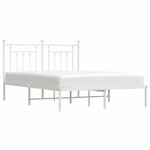 vidaXL Cadre de lit métal avec tête de lit blanc 140x190 cm