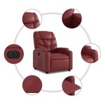 vidaXL Fauteuil inclinable électrique rouge bordeaux similicuir