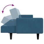 vidaXL Canapé-lit à 2 places avec repose-pied bleu velours