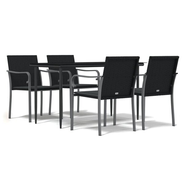 vidaXL Ensemble à manger de jardin 5 Pièces coussins résine tressée acier