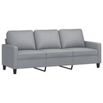 vidaXL Ensemble de canapés 3 Pièces avec coussins Gris clair Tissu