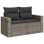 vidaXL Salon de jardin avec coussins 10 Pièces gris résine tressée