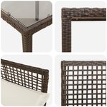 Ensemble de salle à manger de jardin vidaXL 5 pièces avec coussins en poly rattan marron