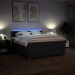 vidaXL Sommier à lattes de lit avec matelas Noir 180x200 cm Tissu