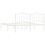 vidaXL Cadre de lit métal avec tête de lit blanc 183x213 cm