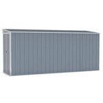 vidaXL Abri de jardin mural Gris 118x382x178 cm Acier galvanisé