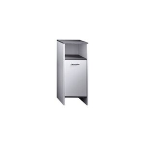 Trendteam Armoire sur sol de bain SanDiego blanc et argenté fumé