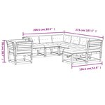 vidaXL Salon de jardin 8 Pièces avec coussins cire marron bois pin massif