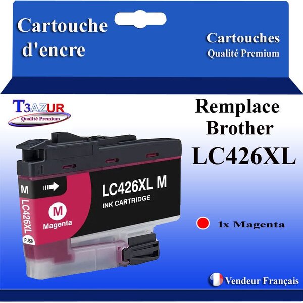 T3AZUR- Cartouche compatible avec Brother LC426 XL pour Brother Mini 19 Biz-Step Magenta