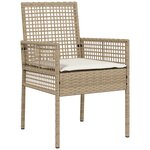vidaXL Ensemble de salle à manger de jardin 7 pièces avec coussins Beige Poly Rotin